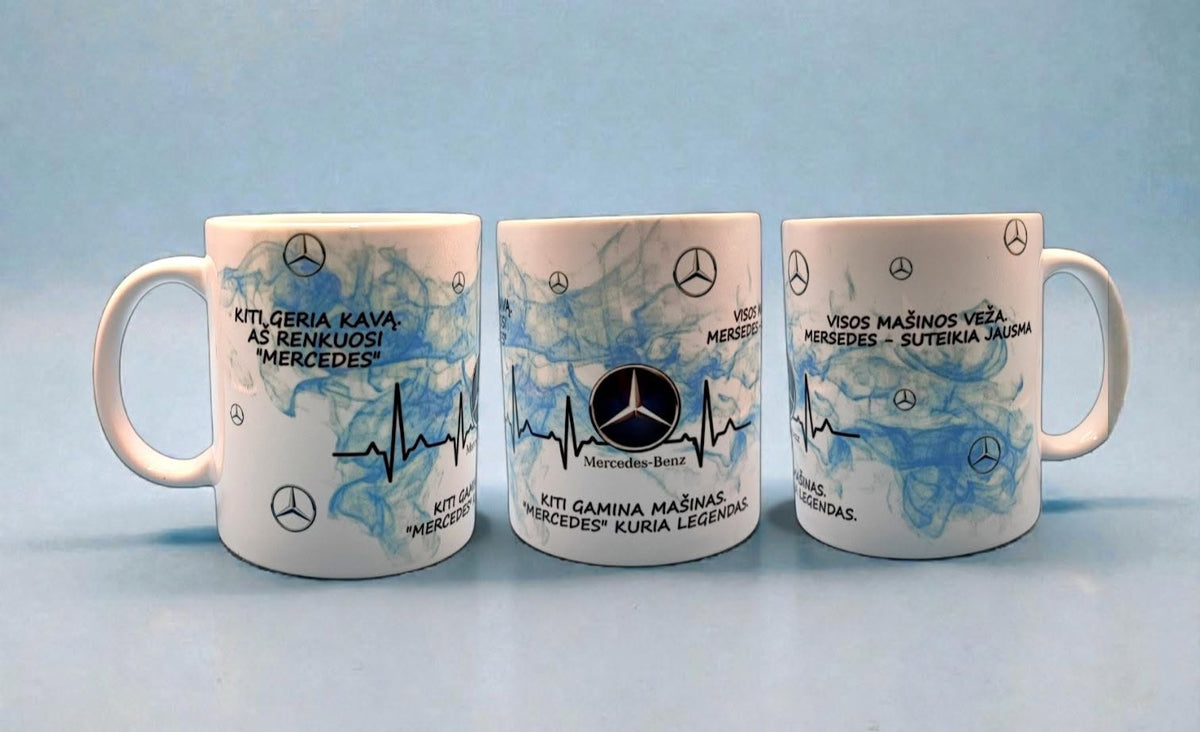Personalizuotas puodelis su pasirinkto automobilio modelio logotipu