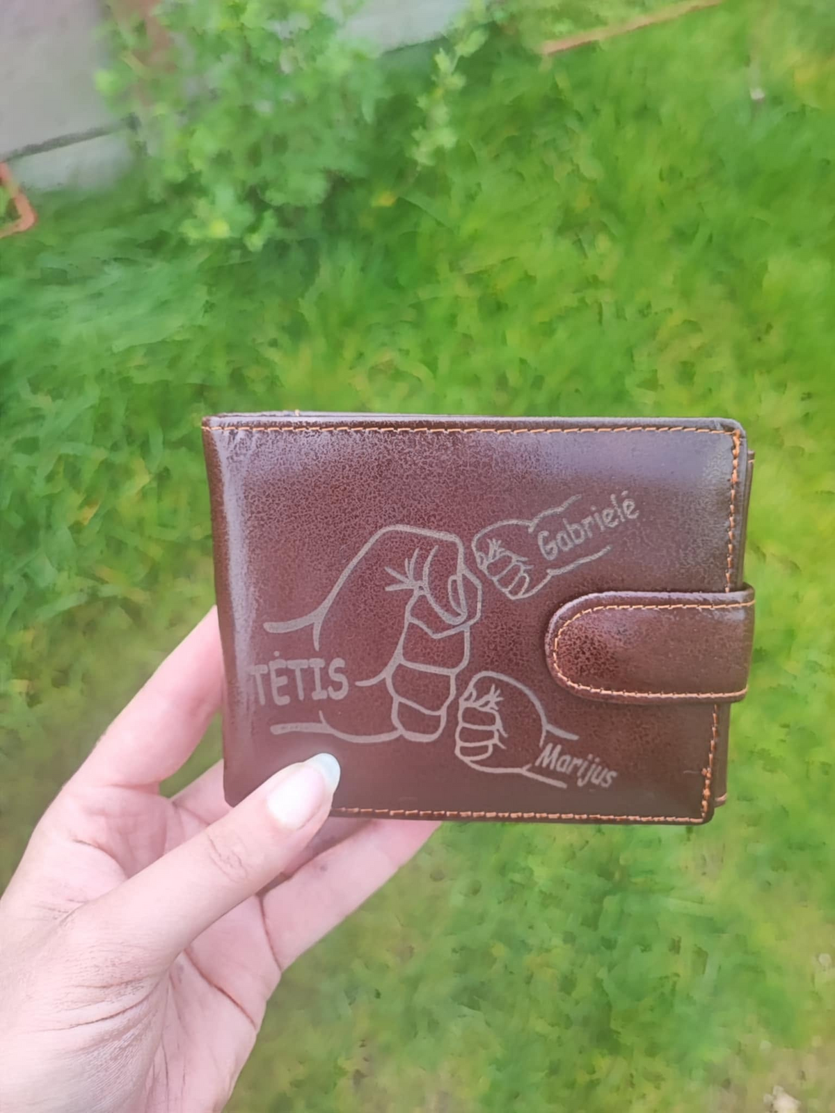 Personalizuota vyriška piniginė su vardais